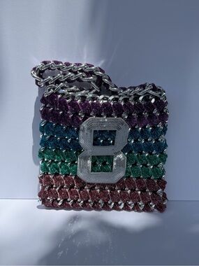 Sequin-Strap Mini Bag in Purple, Blue, Green and Purple